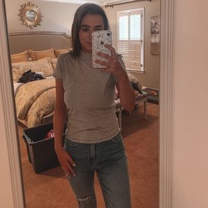 urban outfitter striped turtleneck tee